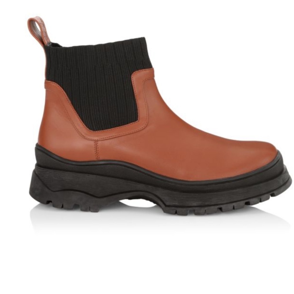 STAUD Orange and Black Ankle Boots